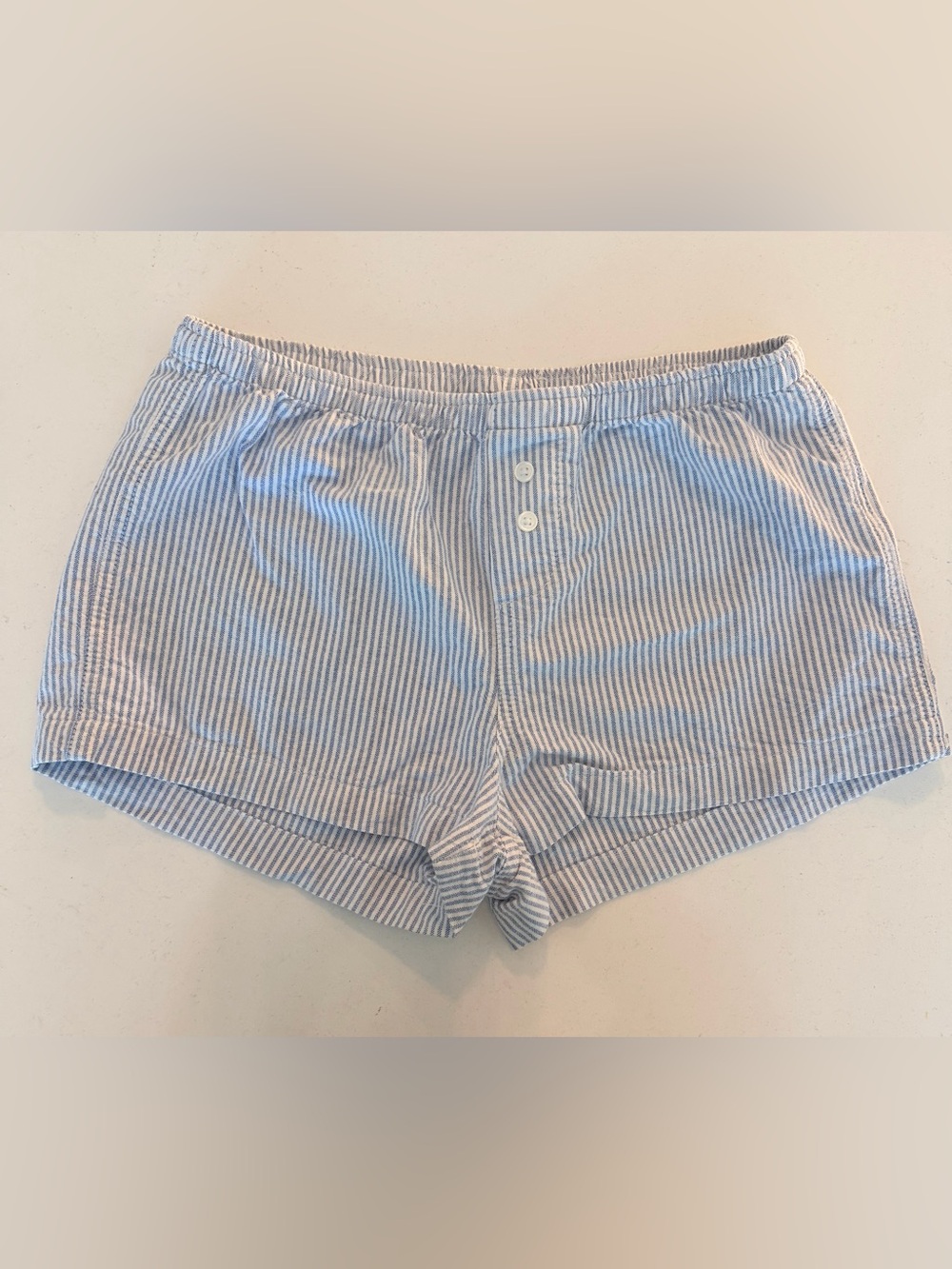 Katie J NYC Blue and White Striped Shorts